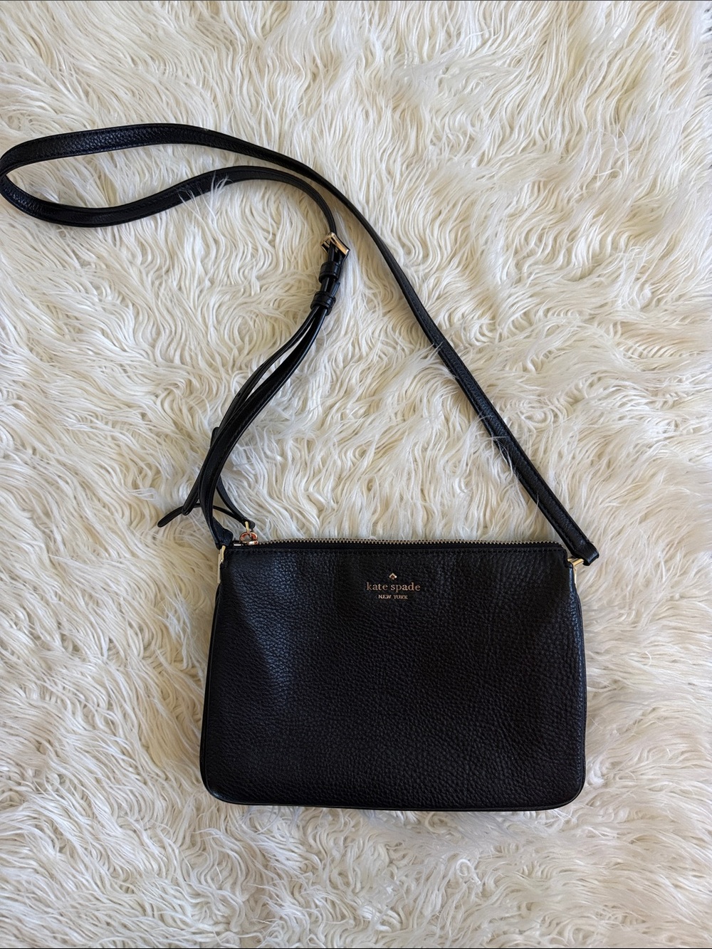 Kate Spade Lelia Triple Gusset Crossbody Black
